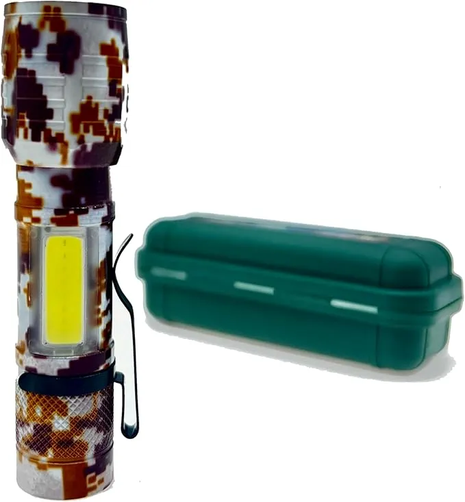 LED Flashlights -Camping Mini Pocket Flashlights with High Lumens, 60 Hour, Camouflage Zoomable Beam - Powerful, Bright,Light Weight Tactical Flash Light for Outdoo/Home