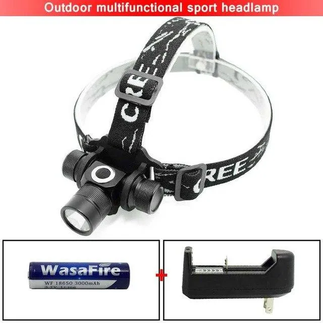 Led Headlamp 2000 Lumen XML L2 Headlight Forehead Flashlight 18650 Battery Head Lamp Light Running Frontal Torch Camp Bike Light