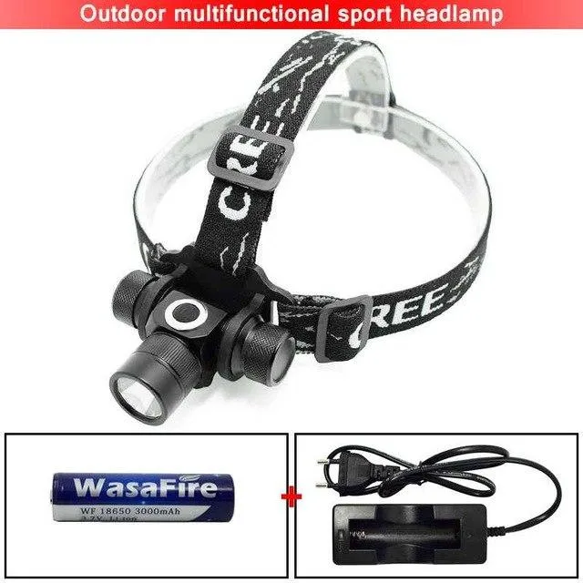 Led Headlamp 2000 Lumen XML L2 Headlight Forehead Flashlight 18650 Battery Head Lamp Light Running Frontal Torch Camp Bike Light