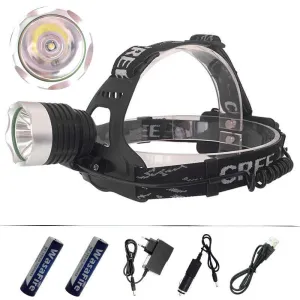 LED Headlight Headlamp XML T6 Led Frontal Flashlight Bike Light Lamp 3 Modes Waterproof Head Torch   Rechargeable 18650 Battery