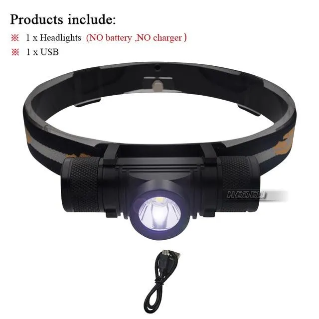 led headlight Portable Lighting mini  xm l2 lamp waterproof flashlight head light use 18650Rechargeable battery USB headlamp