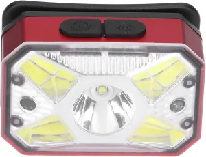 LED Headlight USB Charging COB Induction Headlamp for Night Running Portable Lightweight Outdoor Adventure (Red)