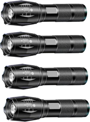 LED Tactical Flashlights - High Lumen, Single Mode, Zoomable Beam, Mini Flashlights for EDC and Emergency Use (4)