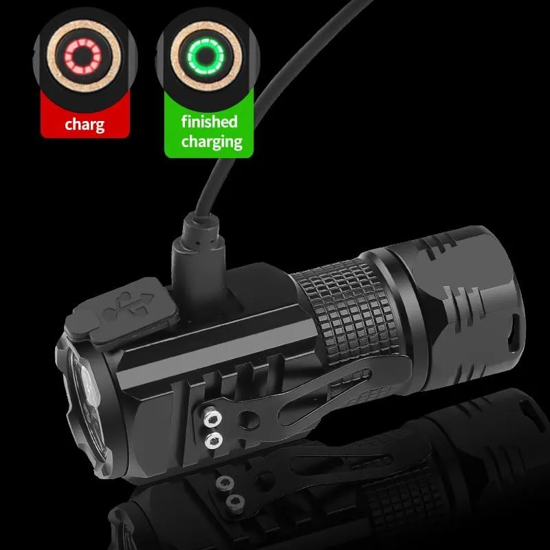 LED Torch, 2000 Lumen Rechargeable Powerful Handheld Flashlight, Super Bright, Pocket Size, Suit for Camping, Cycling, Running, Dog Walking and More Outdoor Use,Waterproof [Energy Class A  ] (2)