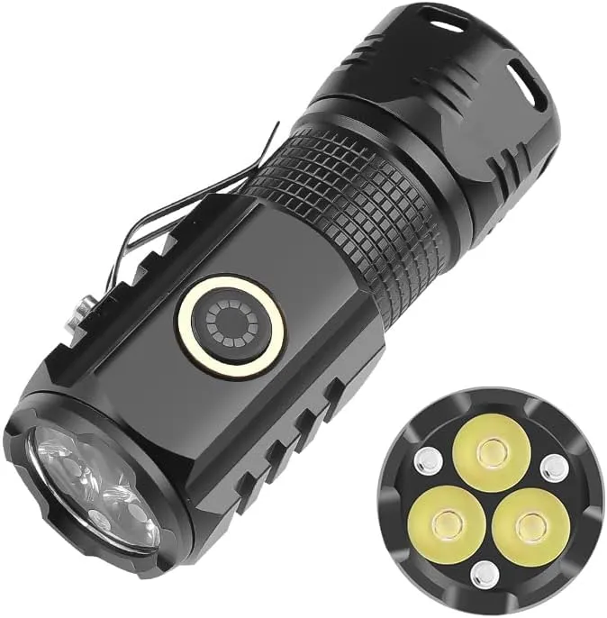 LED Torch, 2000 Lumen Rechargeable Powerful Handheld Flashlight, Super Bright, Pocket Size, Suit for Camping, Cycling, Running, Dog Walking and More Outdoor Use,Waterproof [Energy Class A  ] (2)