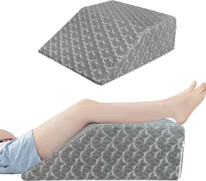 Leg Elevation Pillow, Bed Wedge for Sleeping Back Support, 8'' Led Elevating Pillow, Wedge Pillow for Legs, Knee, Ankle Elevation Post Surgery, Removable Breathable Cover