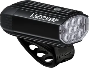 LEZYNE Micro Drive Bicycle USB Rechargeable IPX7 Waterproof White LED Front Light w/Multiple Solid & Flash Modes | Integrated Silicone Rubber Strap Mount - 800/600 Lumens Options