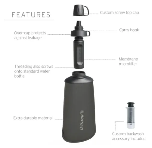 Lifestraw Peak Collapsible Drink bottle 1L with filter