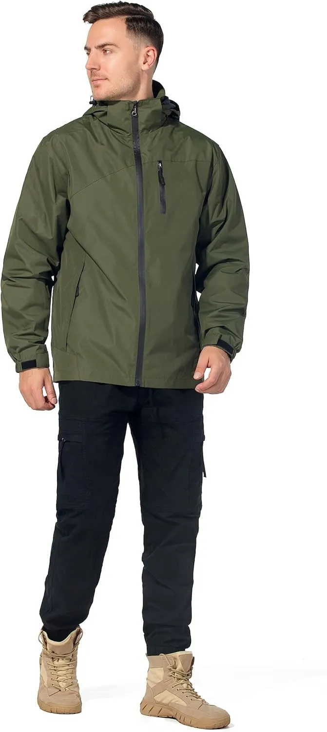 Lightweight Waterproof Jackets with Detachable Hood for Men