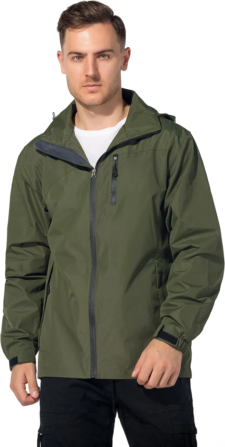 Lightweight Waterproof Jackets with Detachable Hood for Men