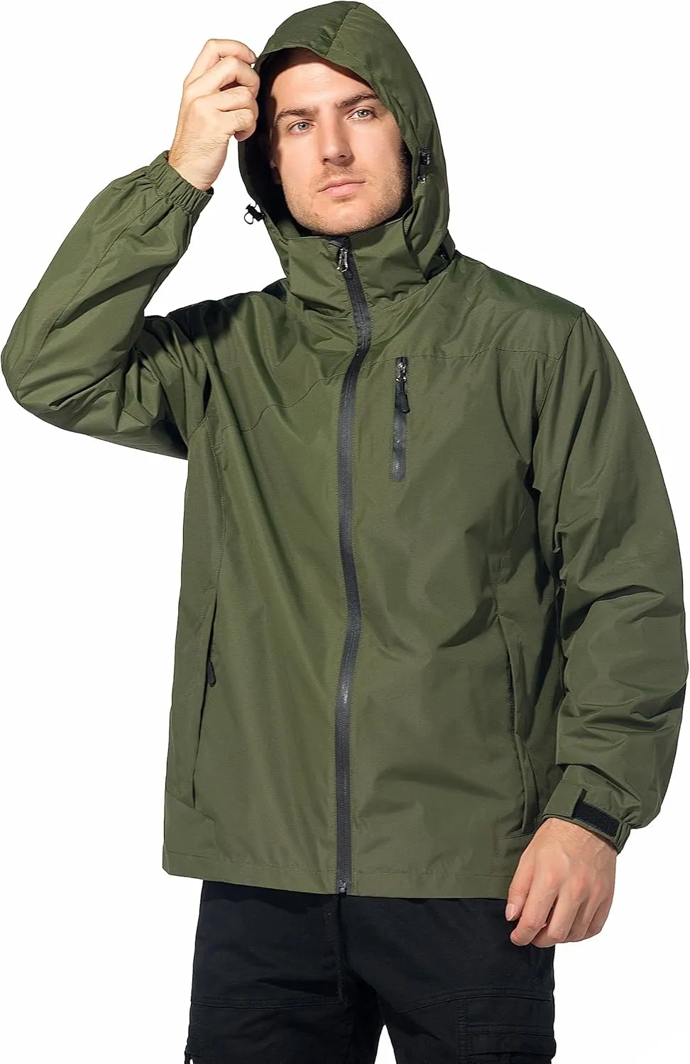 Lightweight Waterproof Jackets with Detachable Hood for Men
