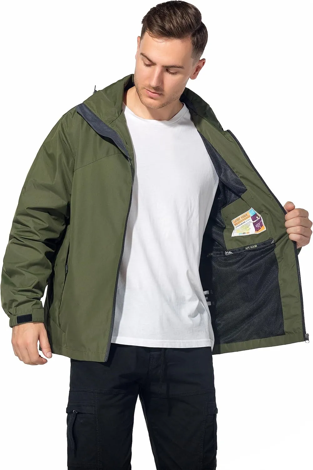 Lightweight Waterproof Jackets with Detachable Hood for Men