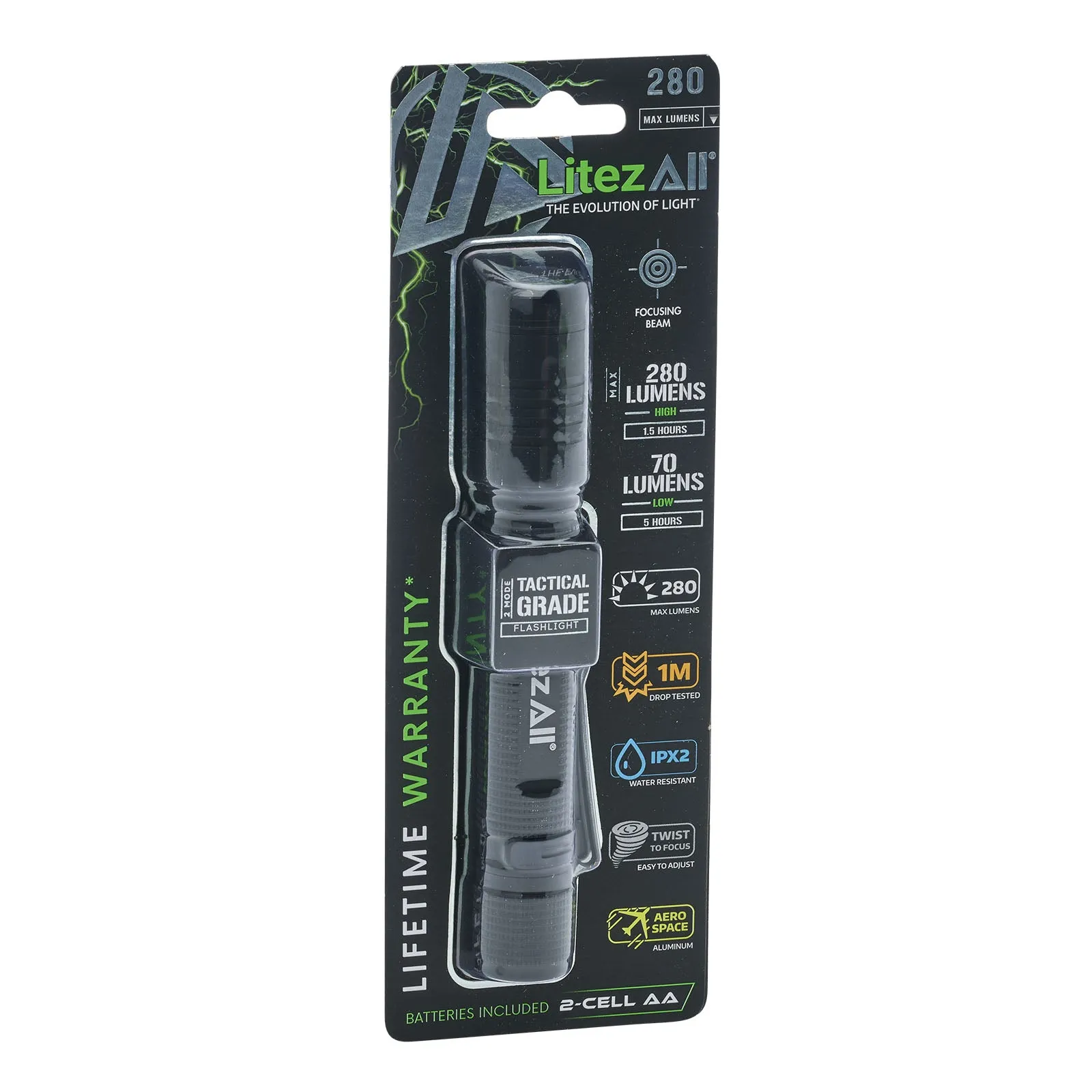 LitezAll 280 Lumen Tactical Flashlight