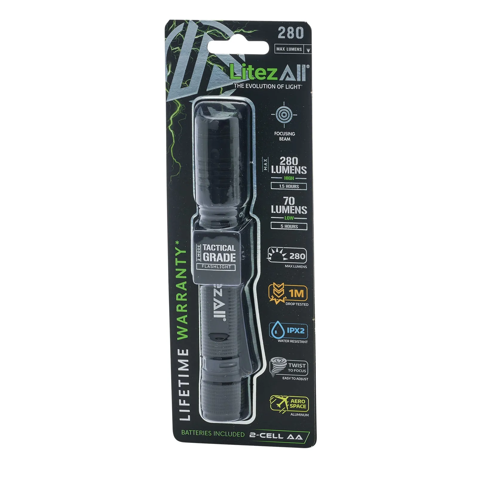 LitezAll 280 Lumen Tactical Flashlight