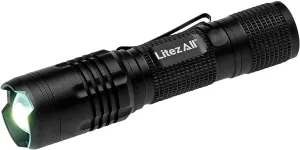 LitezAll 400 Lumen Tactical Flashlight – Small Tactical Flashlight with Zoom Focus Beam, High/Low Modes, Heavy-Duty Flash Light Tactical Design, Battery Operated