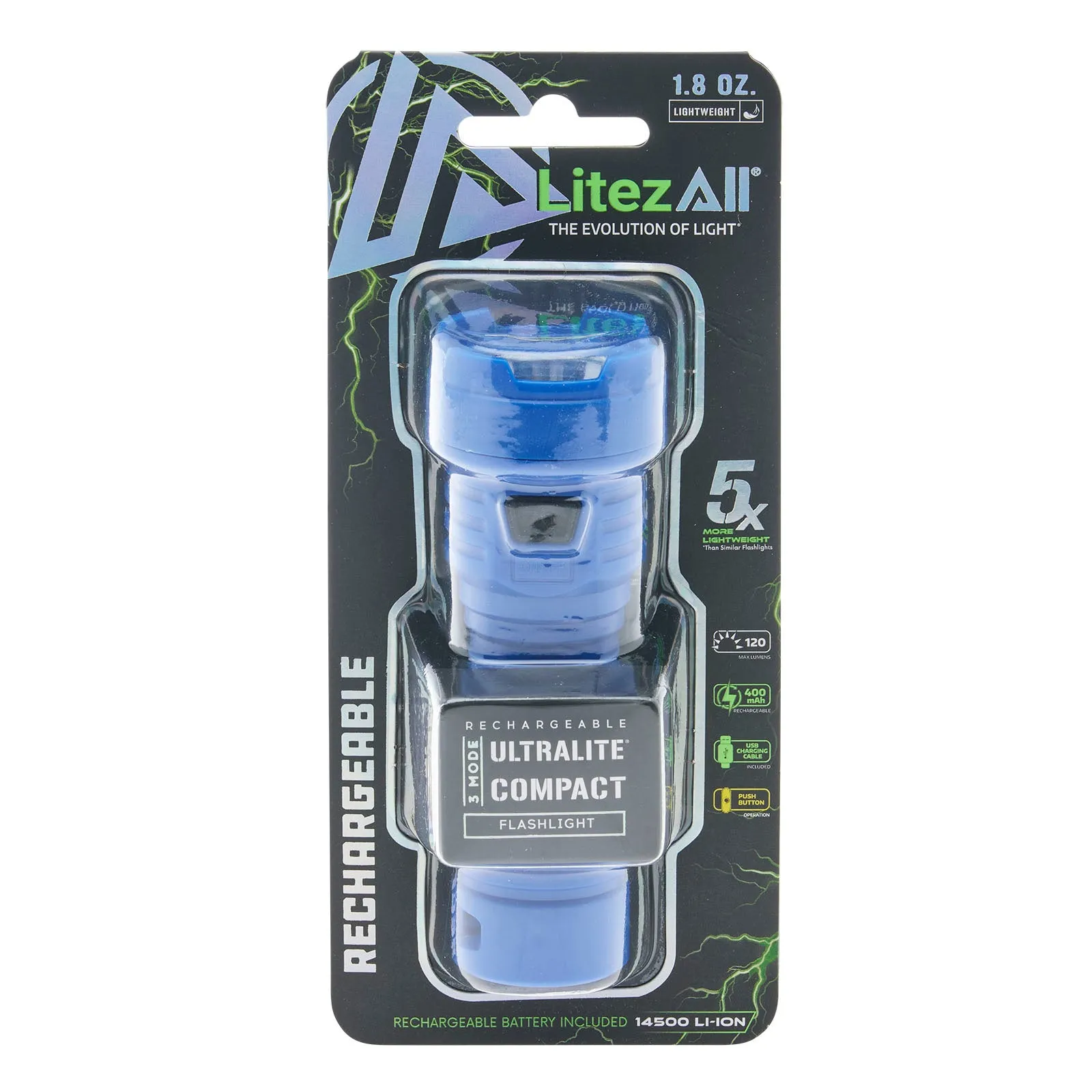 LitezAll Rechargeable 120 Lumen Flashlight