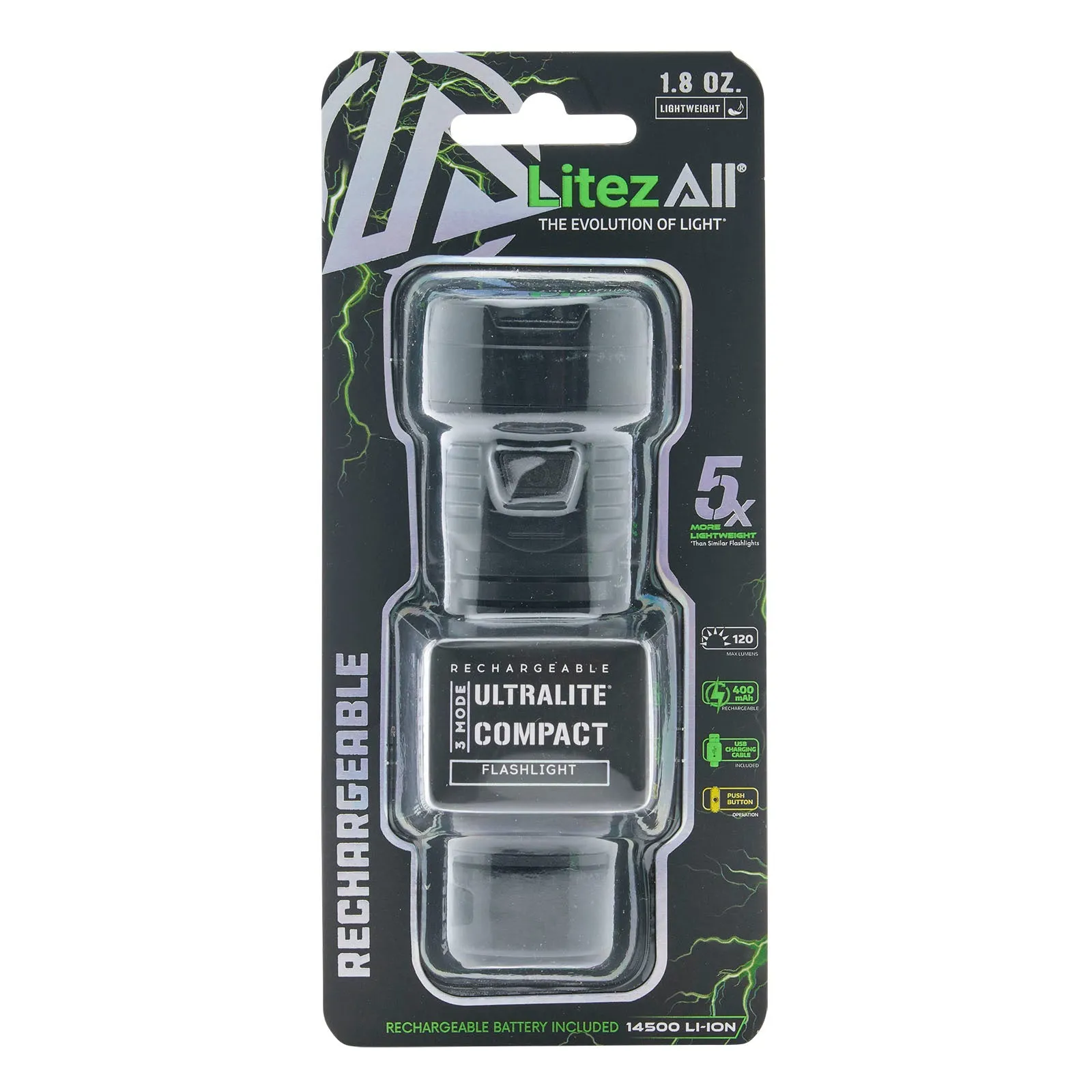 LitezAll Rechargeable 120 Lumen Flashlight