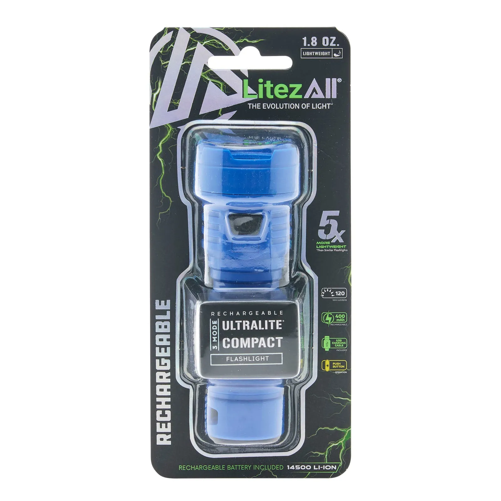 LitezAll Rechargeable 120 Lumen Flashlight
