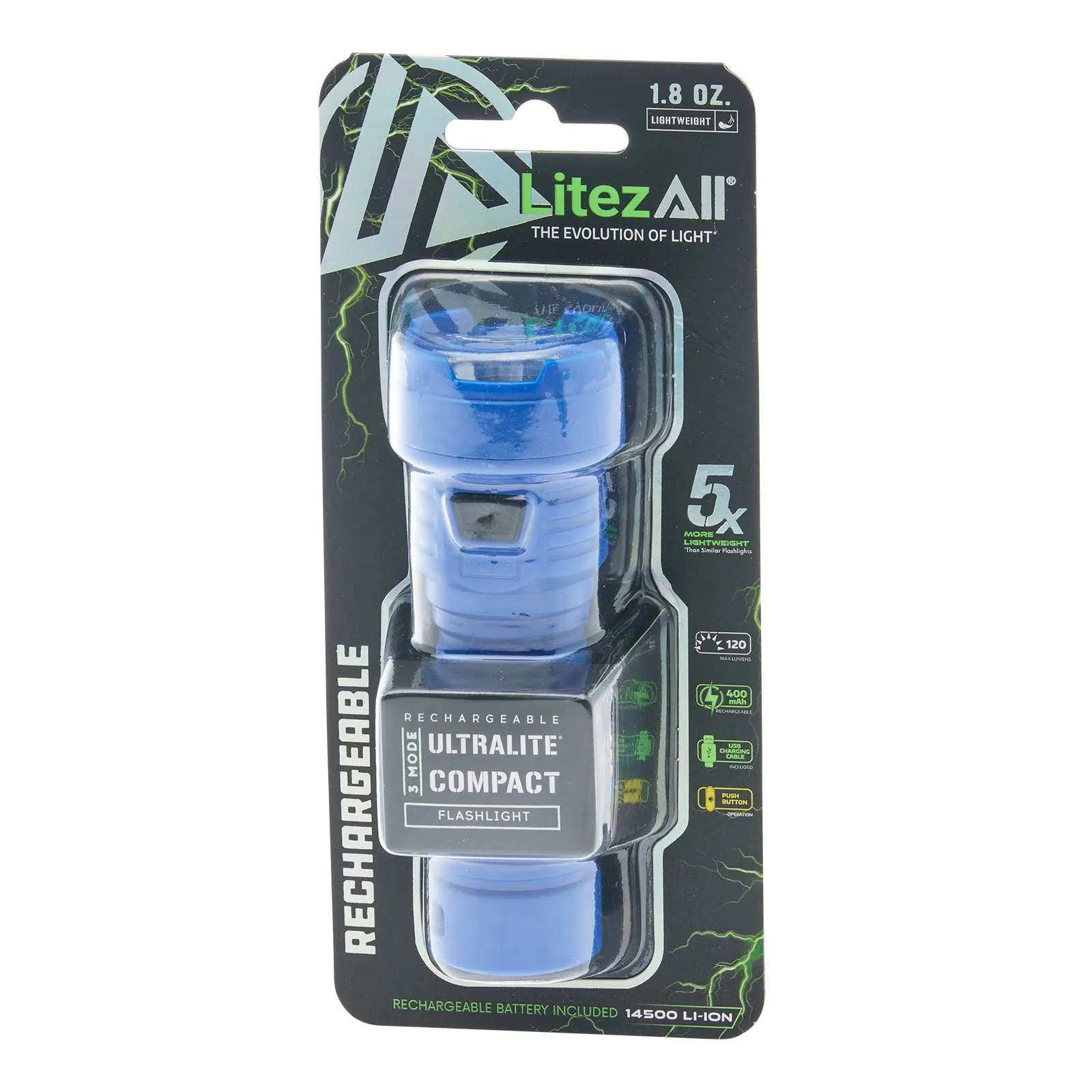 LitezAll Rechargeable 120 Lumen Flashlight