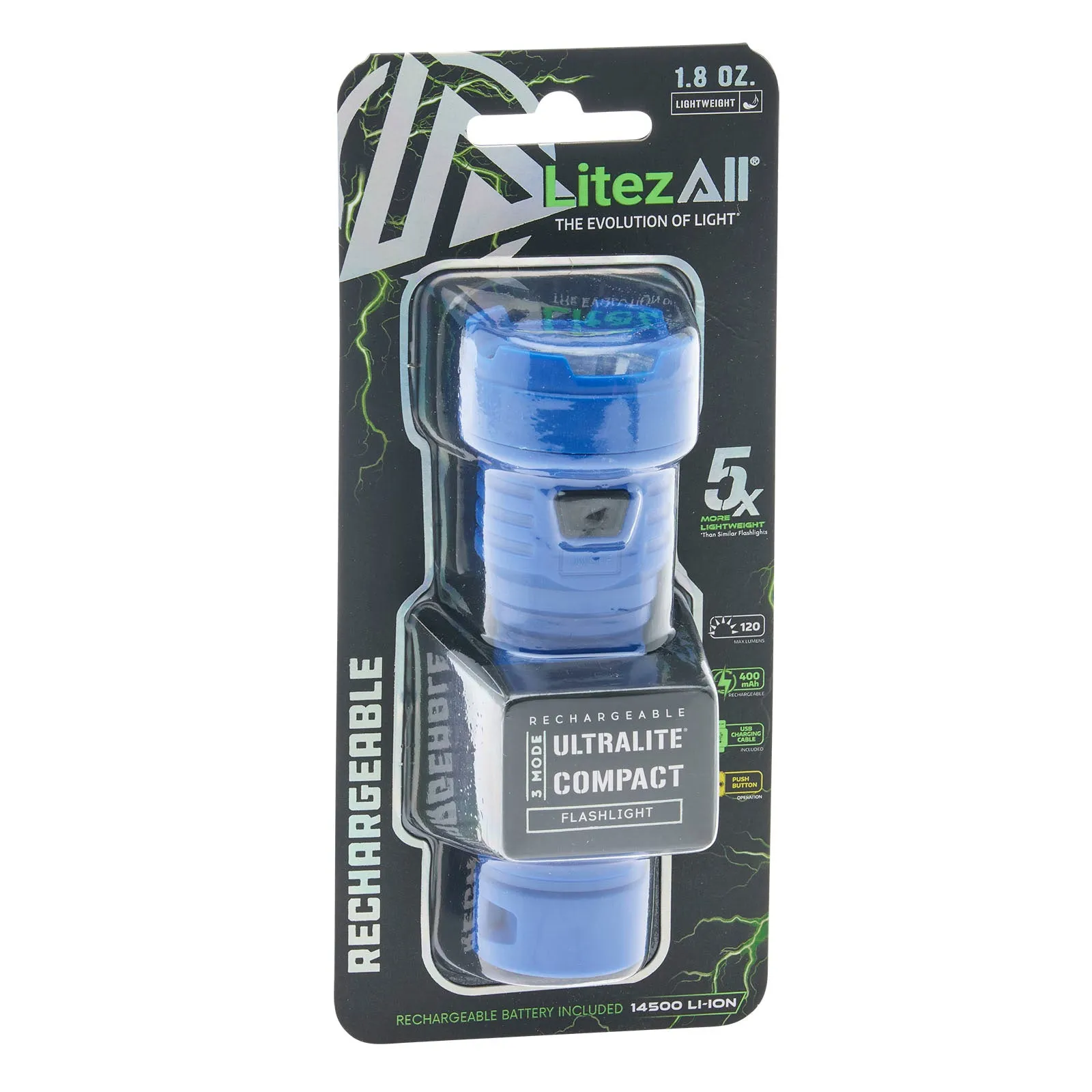 LitezAll Rechargeable 120 Lumen Flashlight