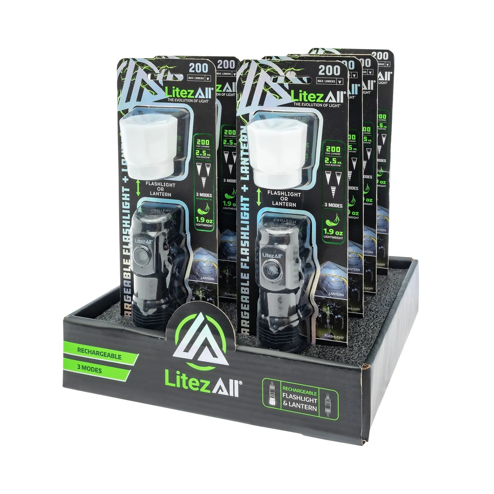 LitezAll Rechargeable Pocket Flashlight with Removable Shade