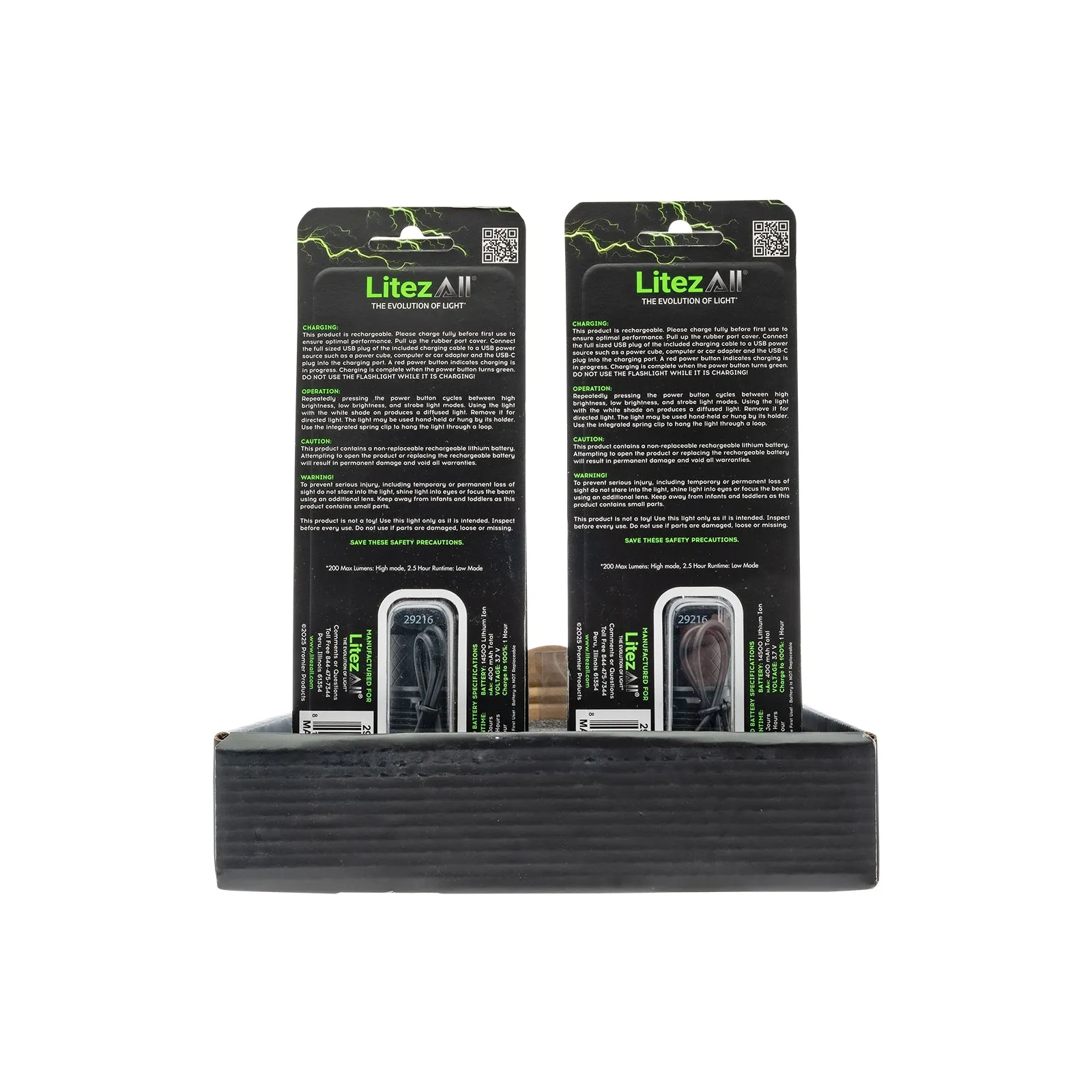 LitezAll Rechargeable Pocket Flashlight with Removable Shade