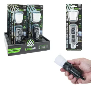 LitezAll Rechargeable Pocket Flashlight with Removable Shade