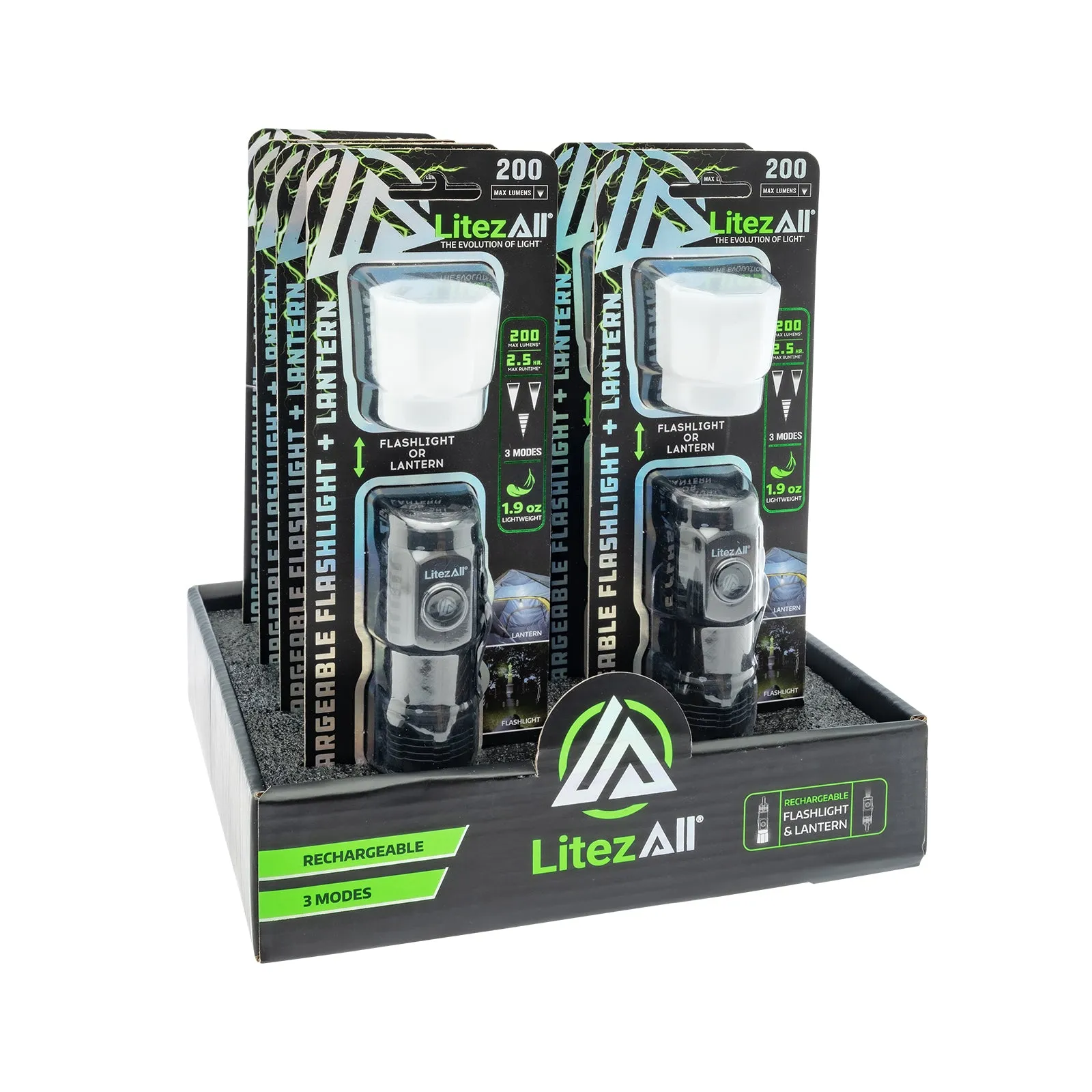 LitezAll Rechargeable Pocket Flashlight with Removable Shade