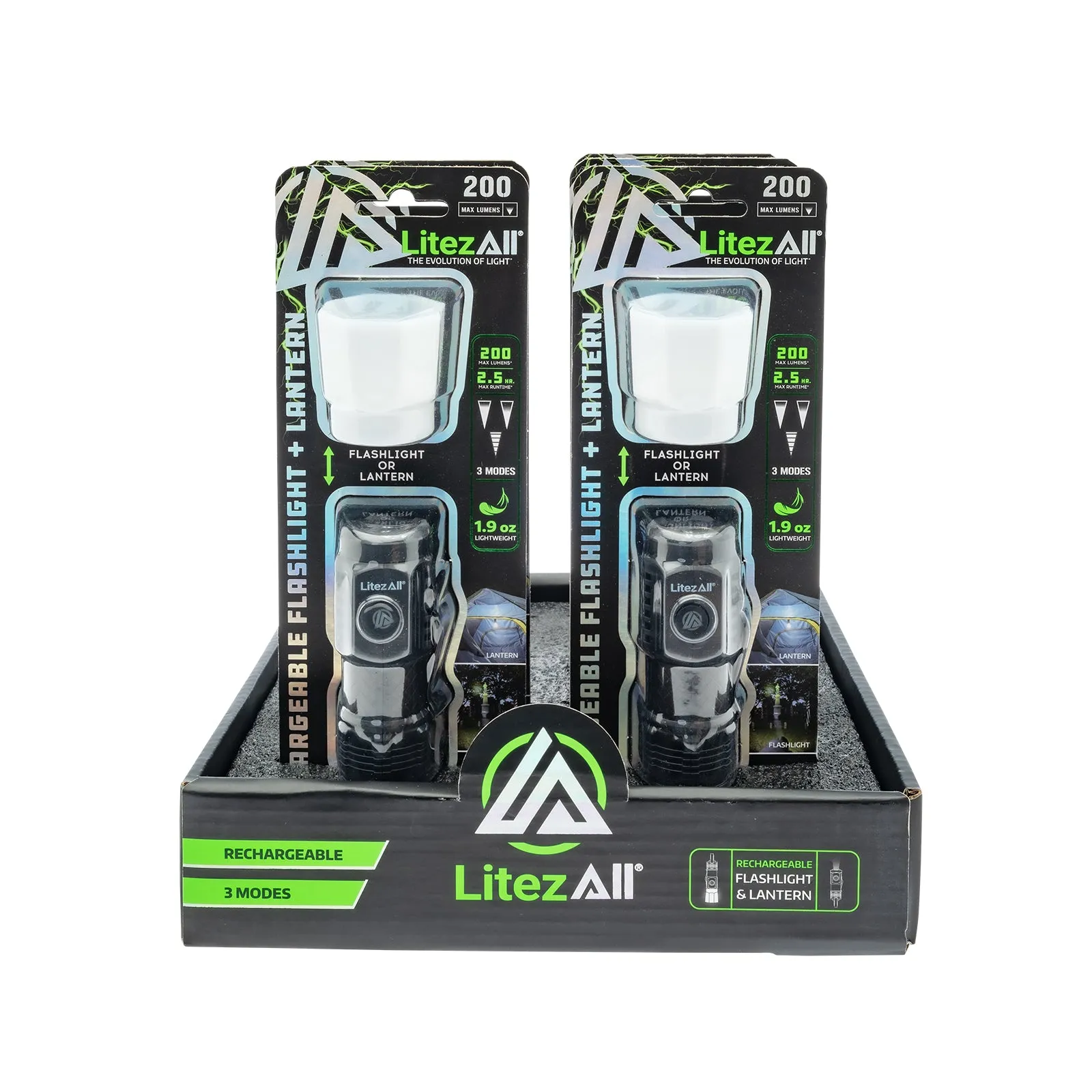 LitezAll Rechargeable Pocket Flashlight with Removable Shade