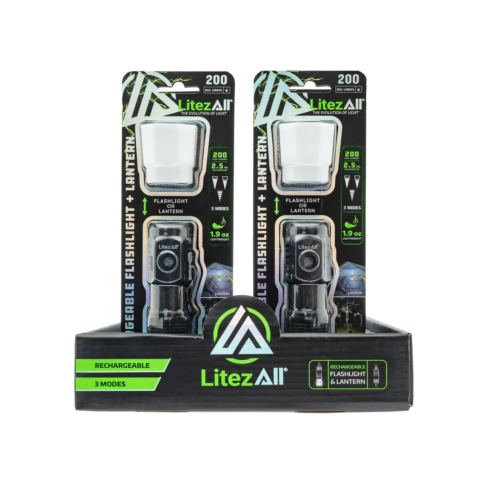 LitezAll Rechargeable Pocket Flashlight with Removable Shade