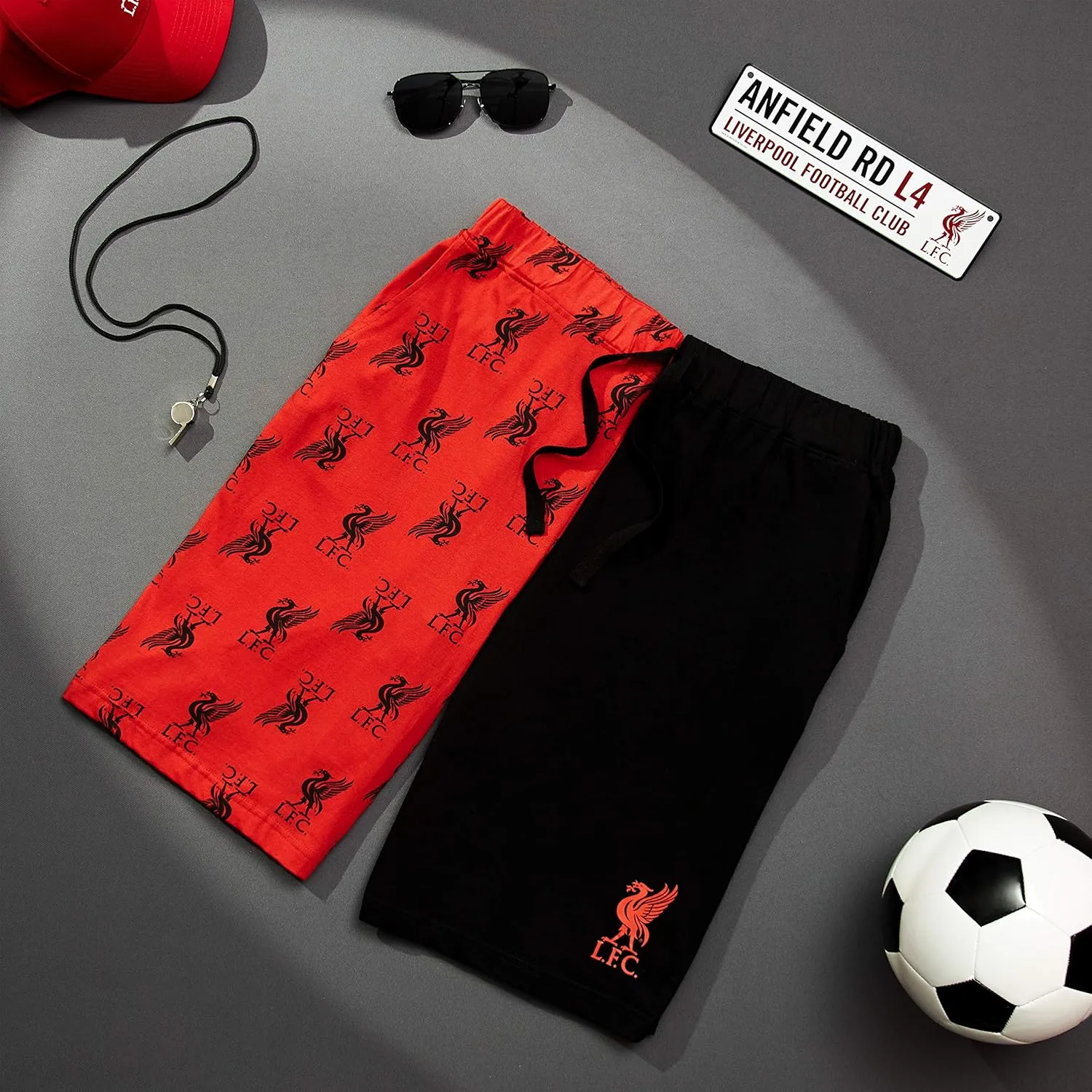 Liverpool F.C. Mens Pajama Pants 2 Pack of PJs Pants Comfy Pajama Shorts for Men Teens