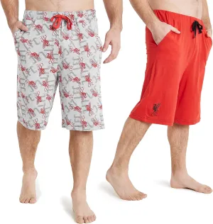 Liverpool F.C. Mens Pajama Pants 2 Pack of PJs Pants Comfy Pajama Shorts for Men Teens