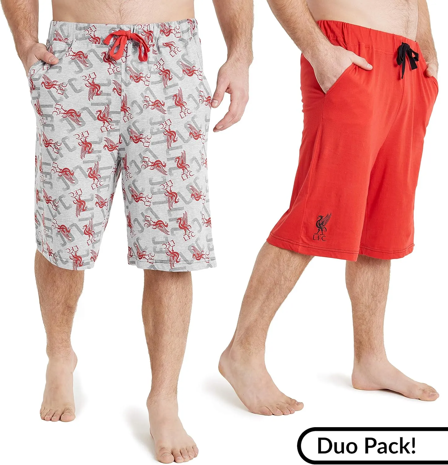 Liverpool F.C. Mens Pajama Pants 2 Pack of PJs Pants Comfy Pajama Shorts for Men Teens