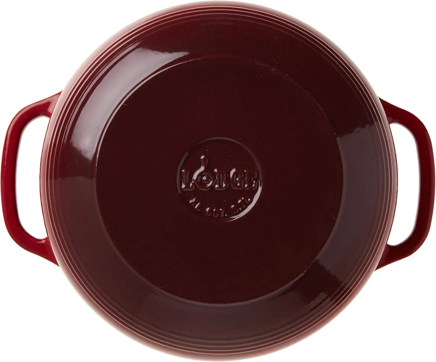 Lodge 6 Quart Enameled Cast Iron Dutch Oven with Lid – Dual Handles – Oven Safe up to 500° F or on Stovetop - Use to Marinate, Cook, Bake, Refrigerate and Serve – Island Spice Red