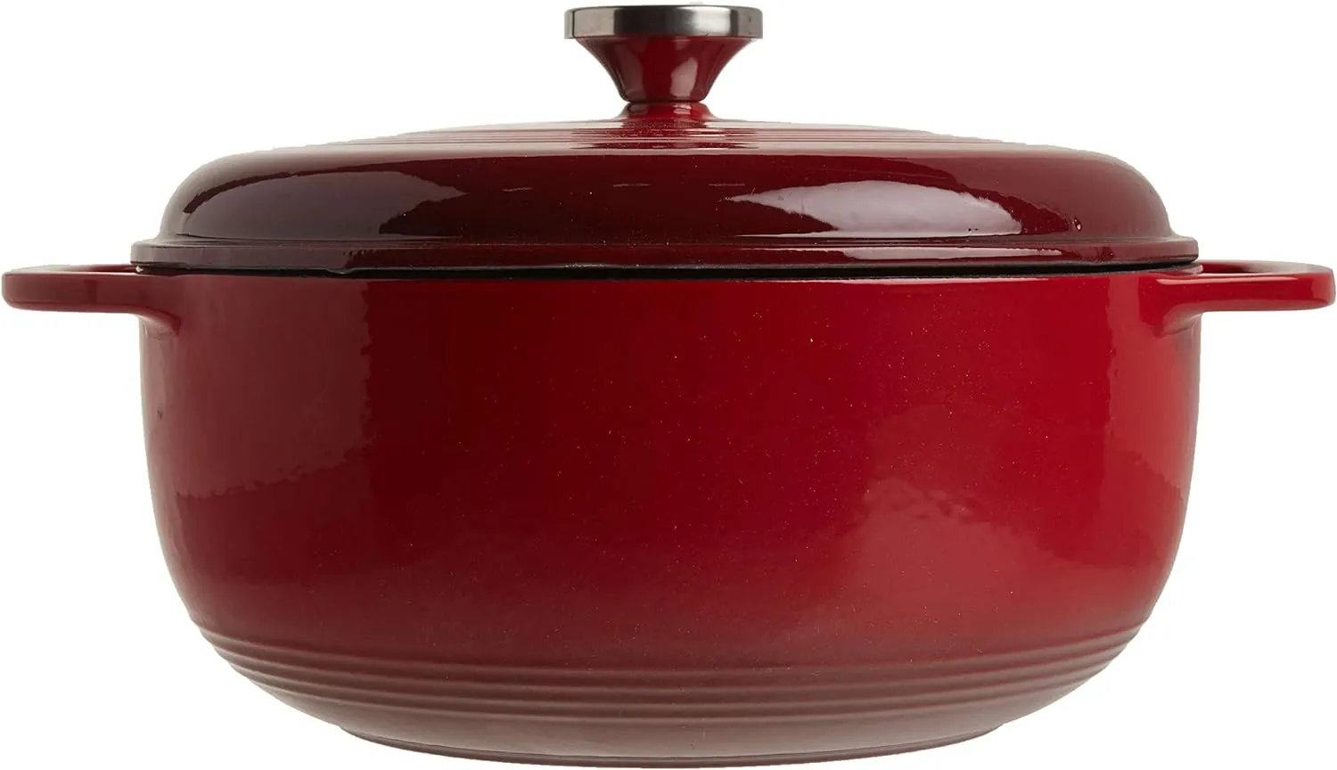 Lodge 6 Quart Enameled Cast Iron Dutch Oven with Lid – Dual Handles – Oven Safe up to 500° F or on Stovetop - Use to Marinate, Cook, Bake, Refrigerate and Serve – Island Spice Red