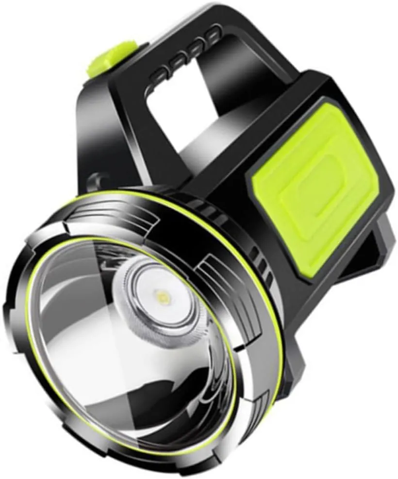 Long-Range Searchlight Flashlight LED Lamp Solar Fan High Lumens Rechargeable LED Floodlight Cam Wired Pro Waterproof Torch Rechargeable Spotlight Super Bright Powerful Fladhlight