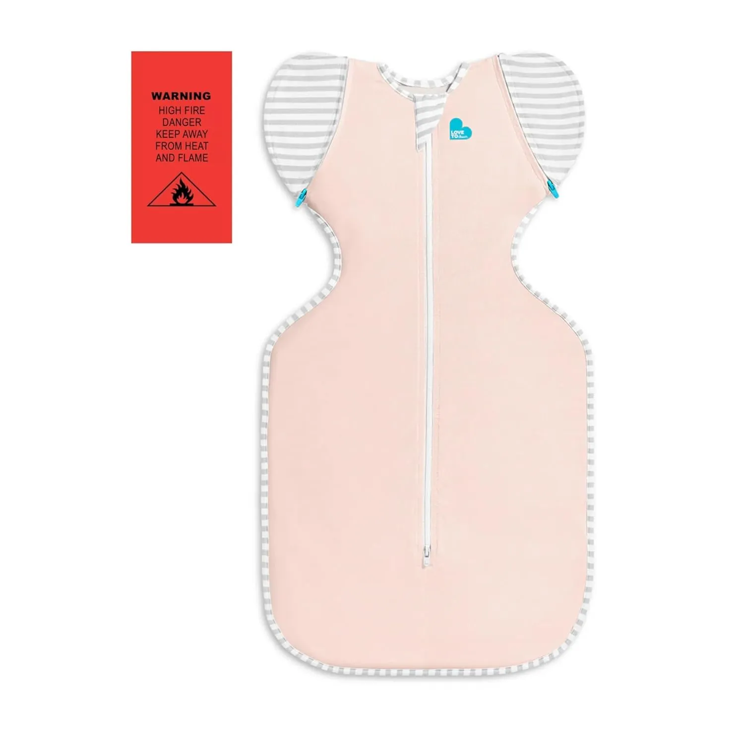 Love to Dream Swaddle Up Transition Bag - Arms Up Position - Light and Ultra Breathable Cotton - Twin Zip - Zip Off Wings - Spring, Summer - Sleep Bag - 0.2TOG - Light Pink, Large (8.5-11kg)