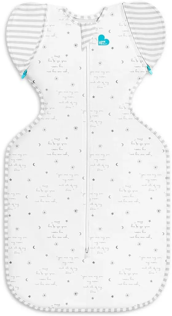 Love to Dream Swaddle Up Transition Bag - Arms Up Position - Light and Ultra Breathable Cotton, Twin Zip - Zip Off Wings - Spring, Summer - Sleep Bag - 0.2TOG - You are My Grey, Medium