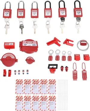 Luqeeg Lockout Tagout Kit, Electrical Switch Safety Lockout Kit with Safety Padlocks Set, Hasp and Tool Box for Industry, Electric Power, Flammable Places