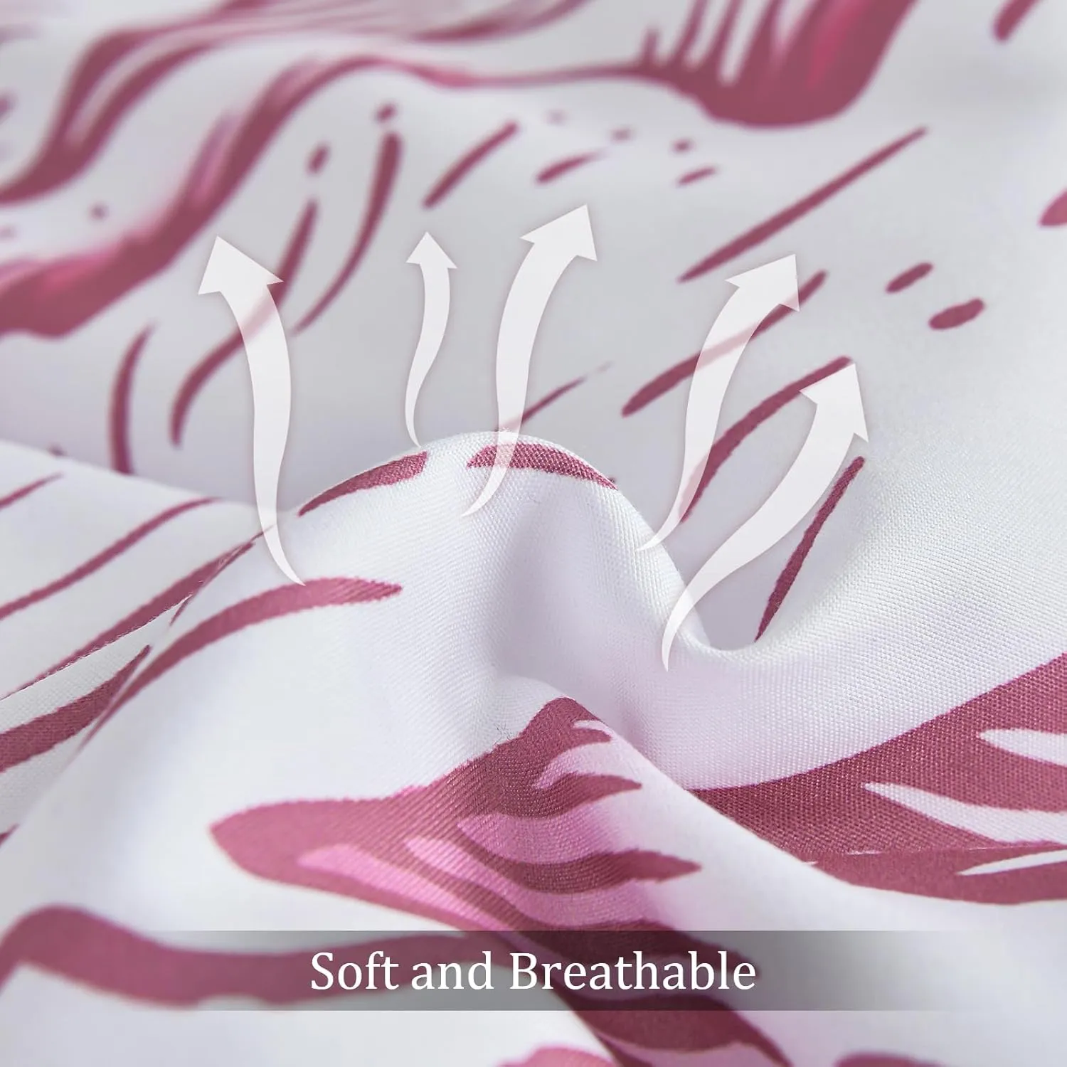 Luxudecor Floral Queen Comforter Set 7 Pieces Bed in a Bag, Pink Flower Print on Black Bedding Set, Soft Reversible Comforter with Sheet Set 90"x90"