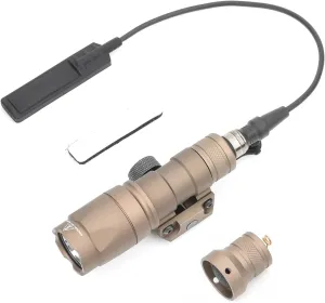 M300A 500 Lumens Tactical Flashlight Weapon Light with Push Button Switch & Remote Pressure Switch for Constant/Momentary Modes, Fit for 20mm Picatinny Rail
