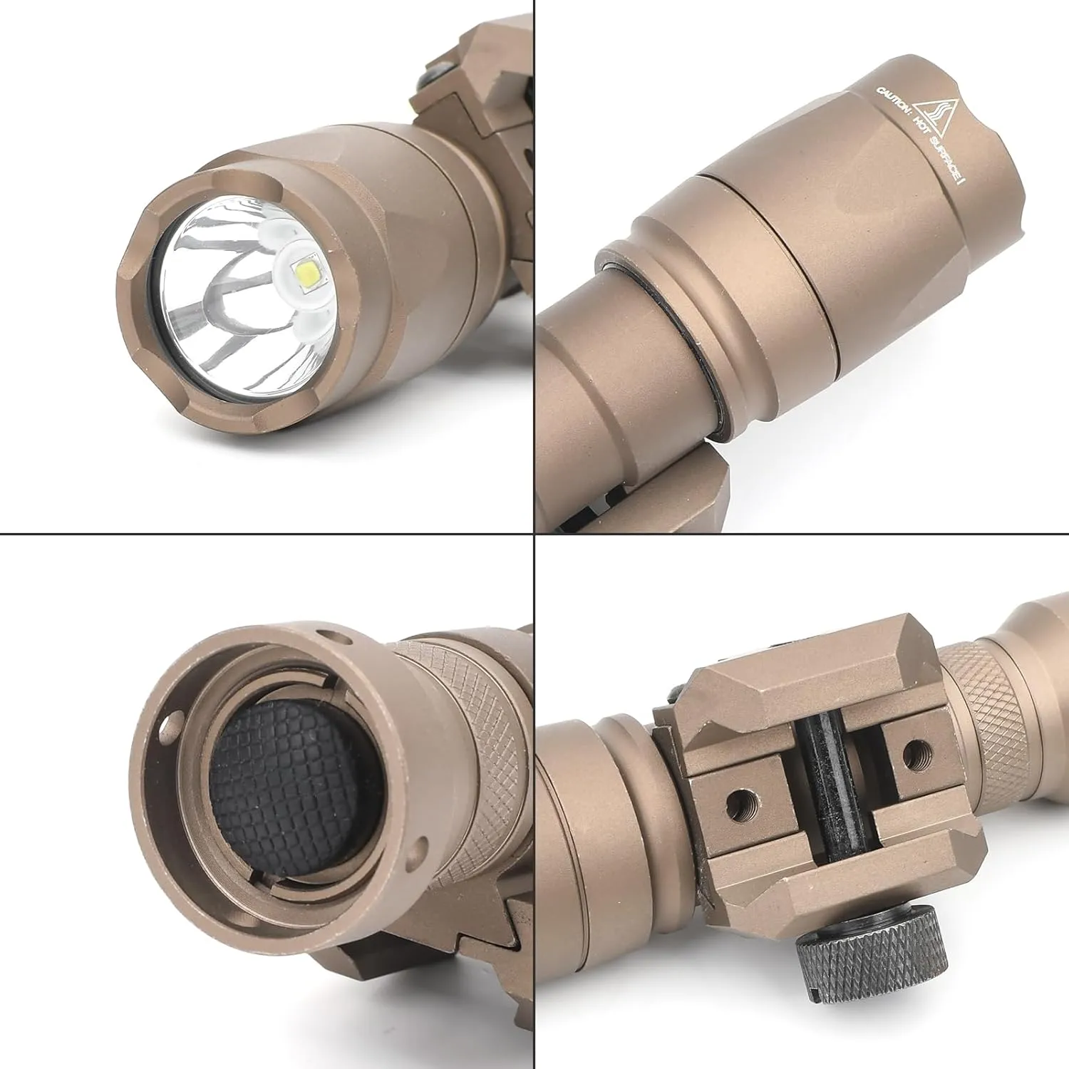 M300A 500 Lumens Tactical Flashlight Weapon Light with Push Button Switch & Remote Pressure Switch for Constant/Momentary Modes, Fit for 20mm Picatinny Rail