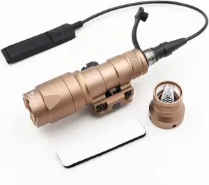 M300A Mini Light LED Whitelight with Strobe Rifle Weapon Light with Remote Pressure Switch Tactical Flashlight 400 Lumens, Brown
