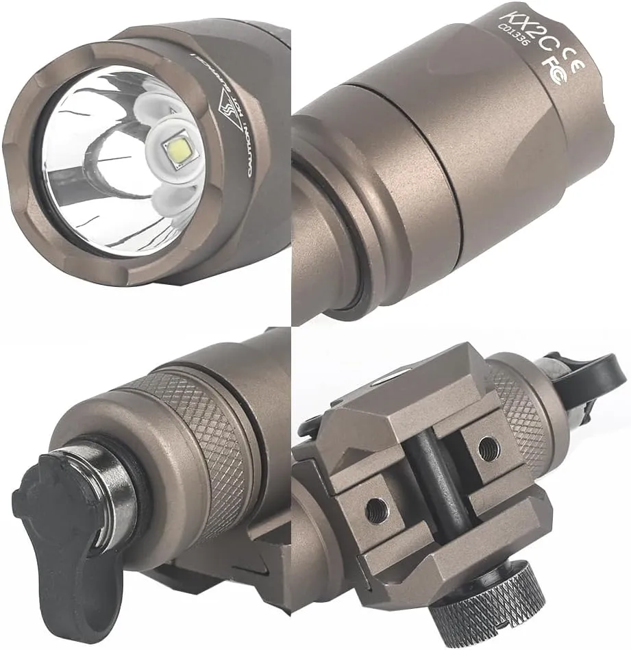 M600C 600 Lumens Tactical Flashlight, with Remote Pressure Switch and Switch Mount Plate （Fit 20mm Picatinny Rail） M300 M600 Series Tactical Flashlight for 20mm Picatinny Rail （DE）