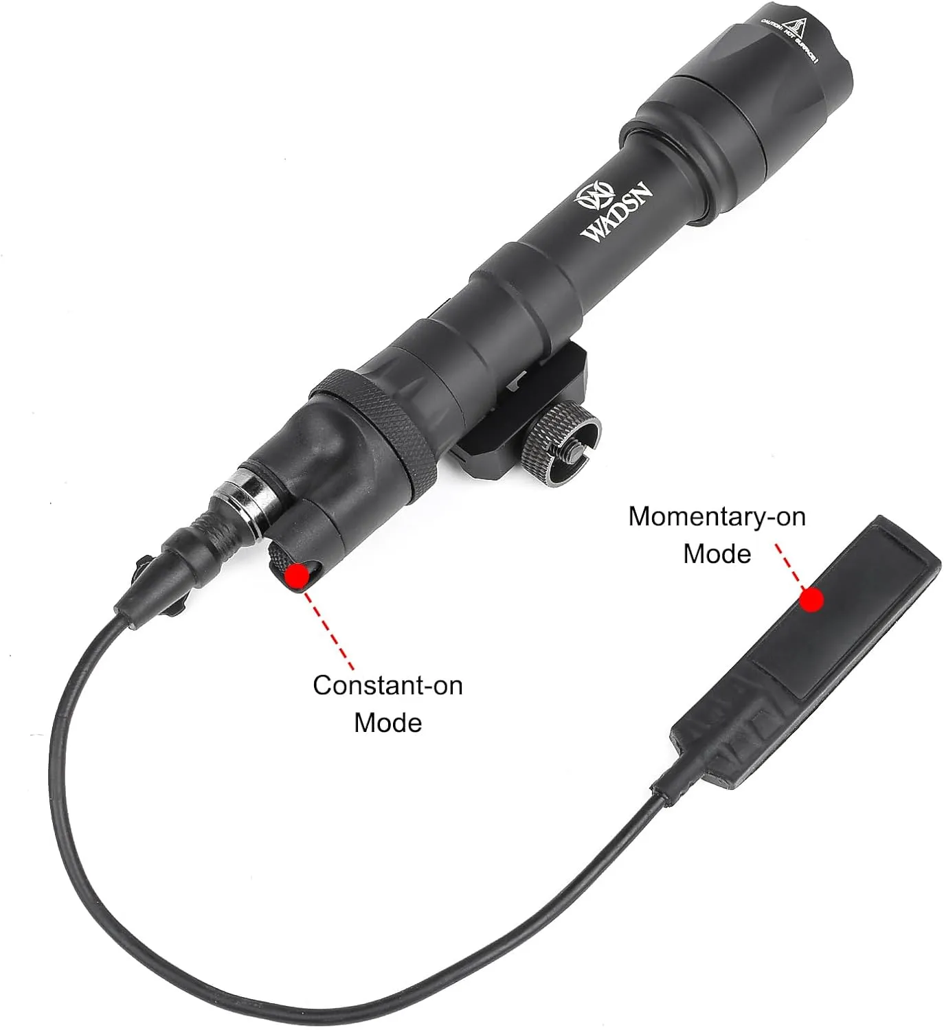 M600C IR Flashlight, Tactical IR Flashlights Weapon Light with Rear Wing Switch & Remote Pressure Switch for 2 Lighting Modes, Fit for 20mm Picatinny Rail