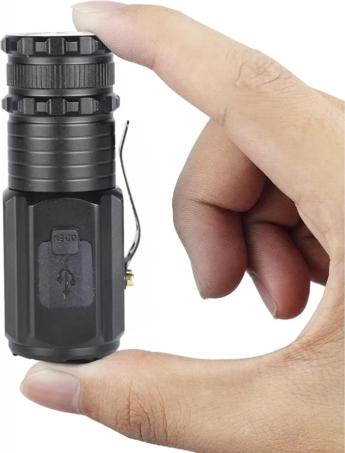 Magnetic Flashlight Rechargeable 1000 Lumens Portable Mini Pocket Flashlight with Clip, USB C Rechargeable, 5 Lighting Modes for Everyday Carry Camping Hiking, IP65 Waterproof