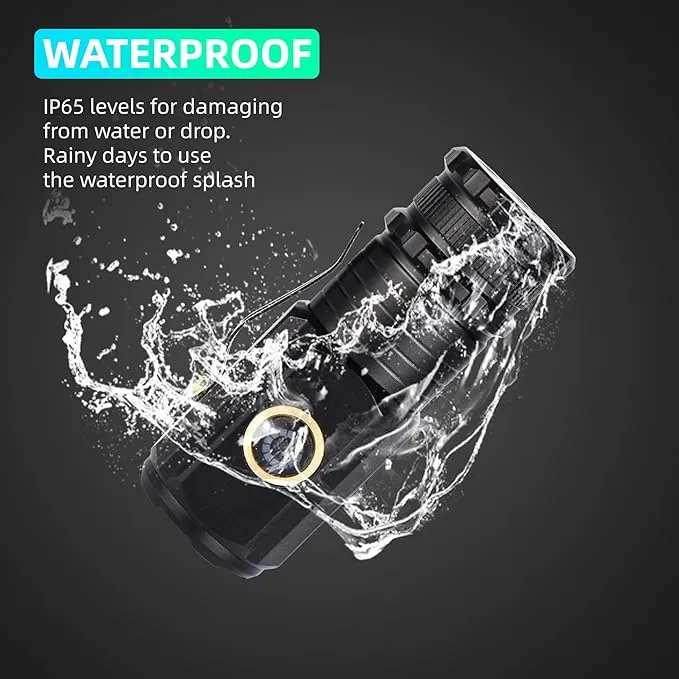Magnetic Flashlight Rechargeable 1000 Lumens Portable Mini Pocket Flashlight with Clip, USB C Rechargeable, 5 Lighting Modes for Everyday Carry Camping Hiking, IP65 Waterproof