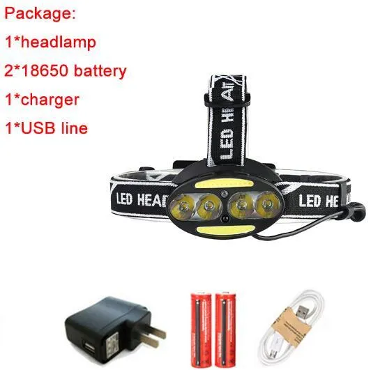 Maimu 9000lm T6 Led Sensor Motion Sensing Headlamp zoom Waterproof Headlight Head Light Lamp Flashlight Torch  18650 battery D21