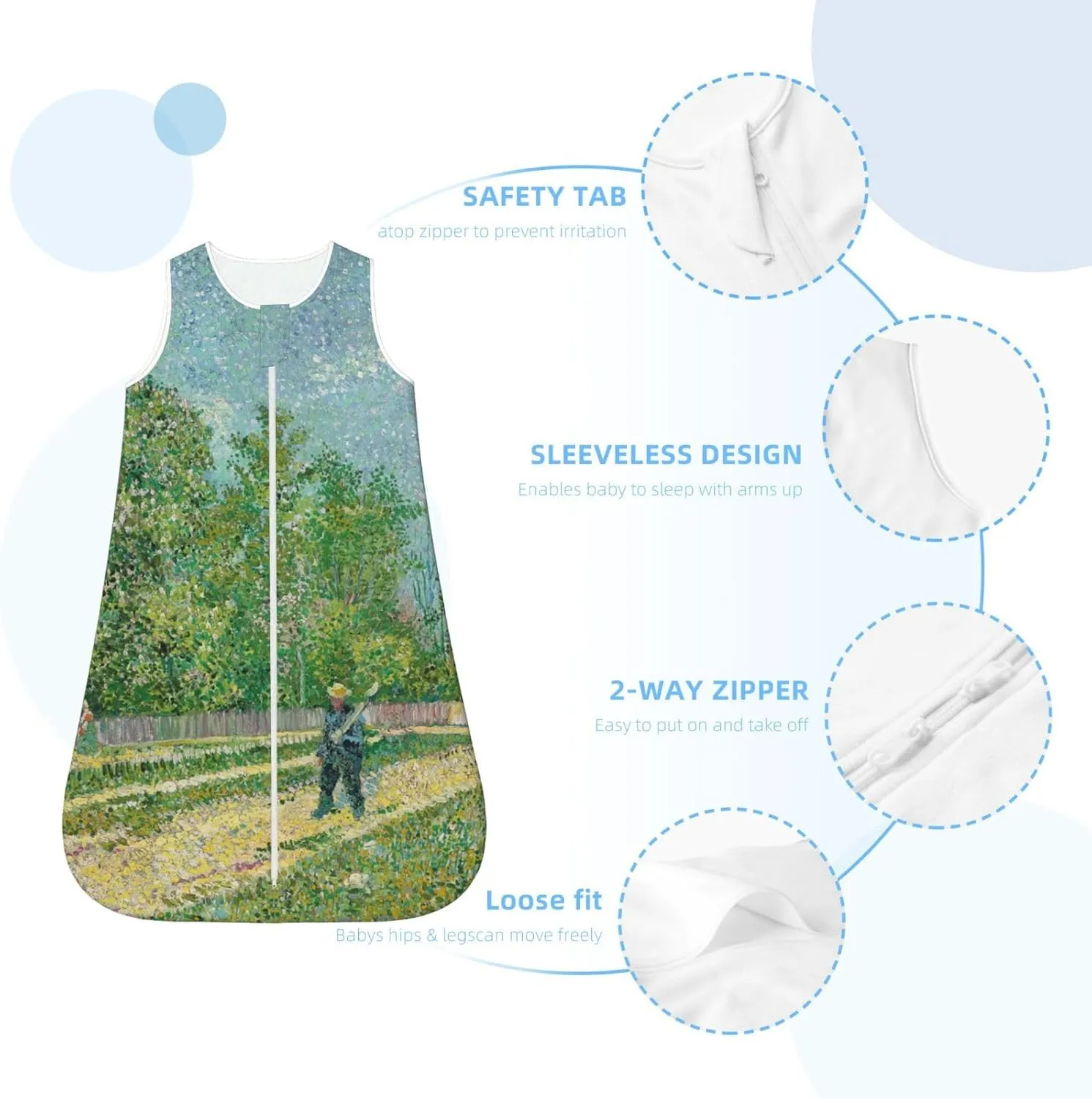 Man With Spade In A Suburb Baby Sleep Sack 0-24 Months Sleeping Bag 2-Ways Zipper Wearable Blanket For Infant Toddler