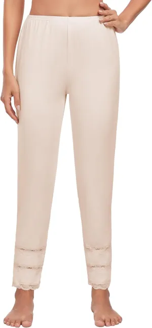 MANCYFIT Long Pettipants for Women Bottoms Culotte Bloomers Lace Snip-it Pantaloons